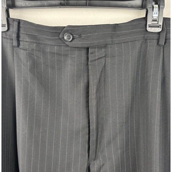 Jos. A. Bank Black Striped Wool Suit Pants Men's Size 40x29 - Picture 4 of 5